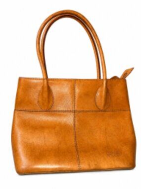 Vintage Pelle Studio by Wildon Cognac Leather Shoulder Bag Minimalist Y2K Tote